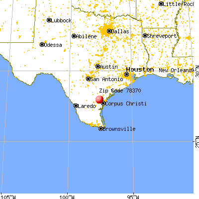 Odem, TX (78370) map from a distance