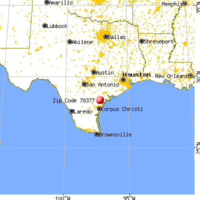 Refugio, TX (78377) map from a distance