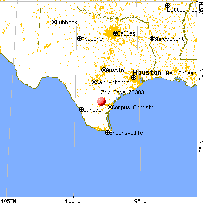 Sandia, TX (78383) map from a distance