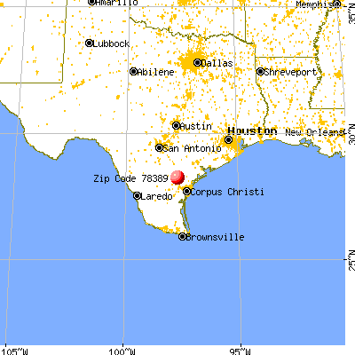 Skidmore, TX (78389) map from a distance