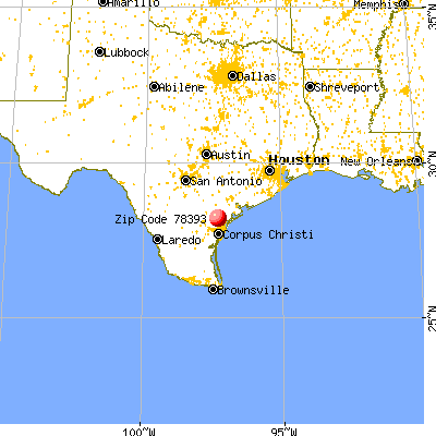 Woodsboro, TX (78393) map from a distance