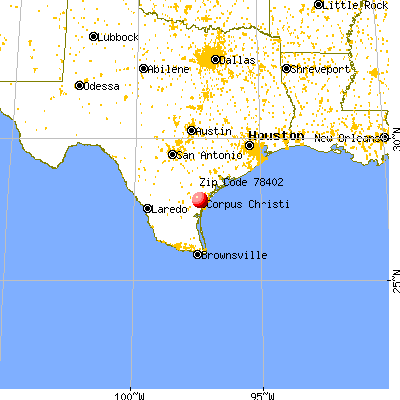 Corpus Christi, TX (78402) map from a distance