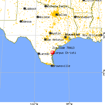 Corpus Christi, TX (78413) map from a distance