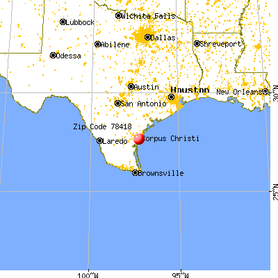 Corpus Christi, TX (78418) map from a distance