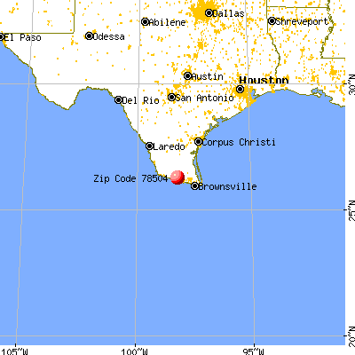 McAllen, TX (78504) map from a distance