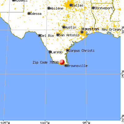 Monte Alto, TX (78538) map from a distance