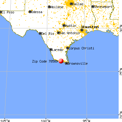San Juan, TX (78589) map from a distance