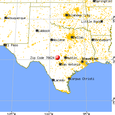 Fredericksburg, TX (78624) map from a distance