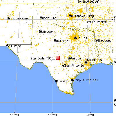 Harper, TX (78631) map from a distance