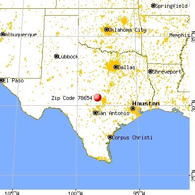 Marble Falls, TX (78654) map from a distance