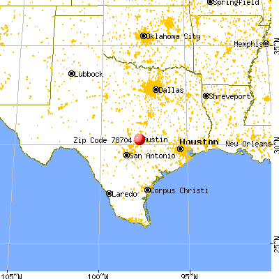 Austin, TX (78704) map from a distance