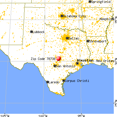 Bee Cave, TX (78738) map from a distance