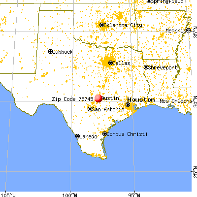 Austin, TX (78745) map from a distance