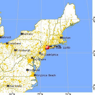 Sands Point, NY (11050) map from a distance