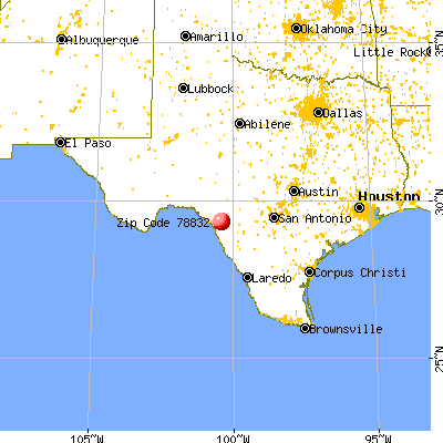Brackettville, TX (78832) map from a distance