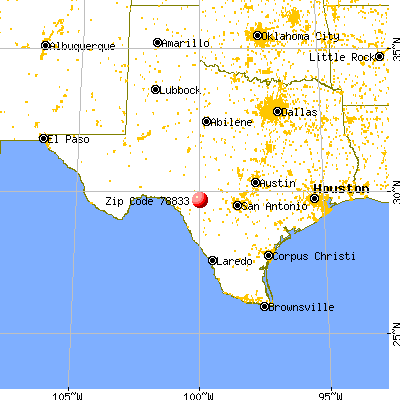 Camp Wood, TX (78833) map from a distance