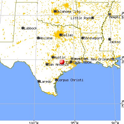 Columbus, TX (78934) map from a distance