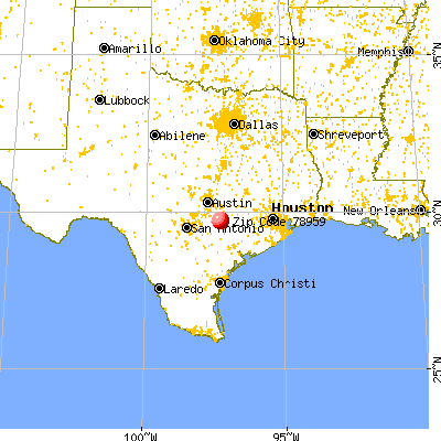 Waelder, TX (78959) map from a distance