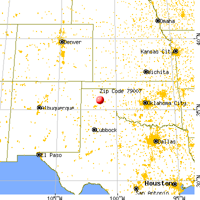 Borger, TX (79007) map from a distance