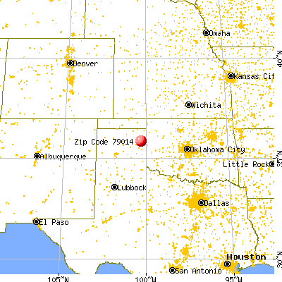 Canadian, TX (79014) map from a distance