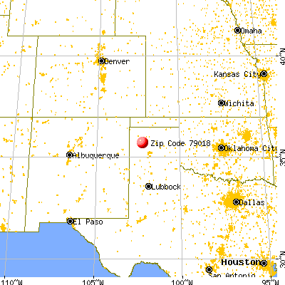 Channing, TX (79018) map from a distance