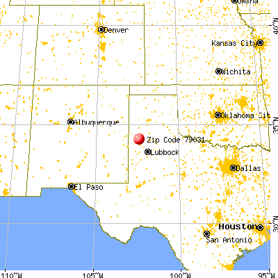 Earth, TX (79031) map from a distance
