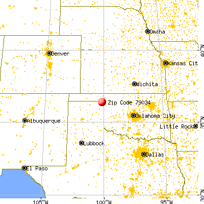 Follett, TX (79034) map from a distance