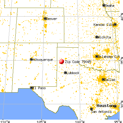 Hereford, TX (79045) map from a distance
