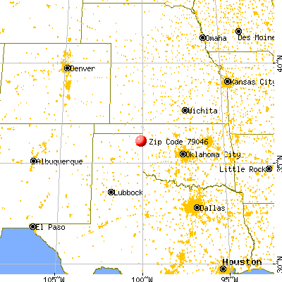 Higgins, TX (79046) map from a distance