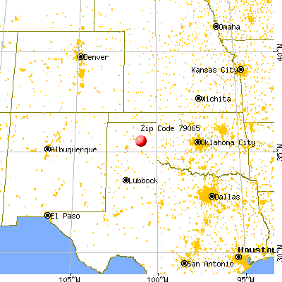 Pampa, TX (79065) map from a distance
