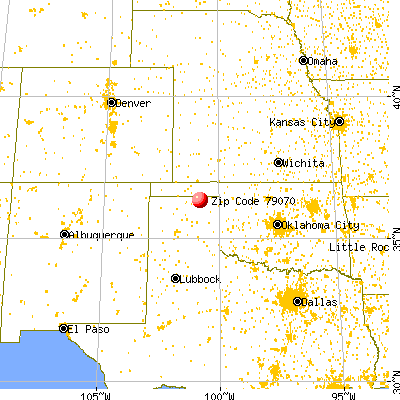 Perryton, TX (79070) map from a distance