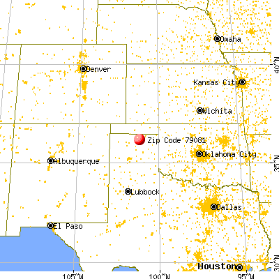 Spearman, TX (79081) map from a distance