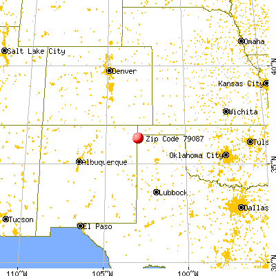 Texline, TX (79087) map from a distance