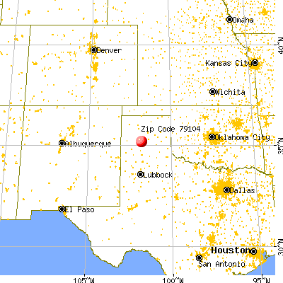 Amarillo, TX (79104) map from a distance