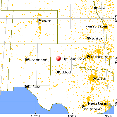 Amarillo, TX (79106) map from a distance