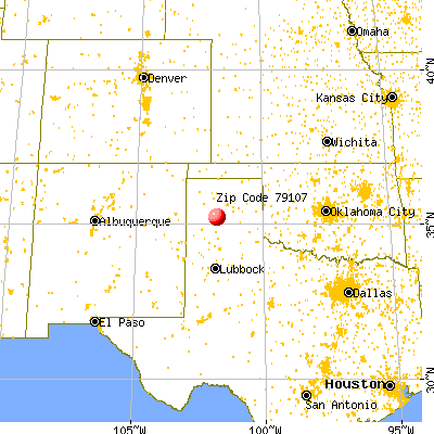 Amarillo, TX (79107) map from a distance