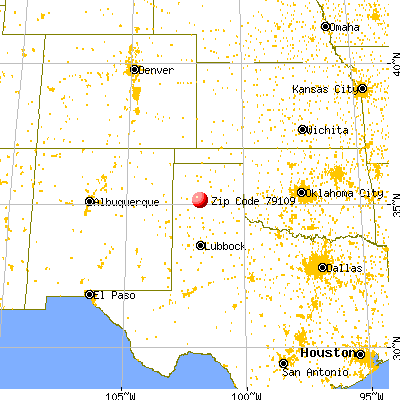 Amarillo, TX (79109) map from a distance