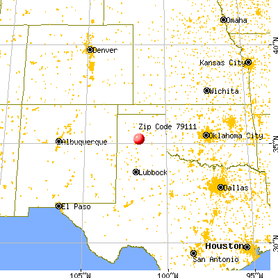 Amarillo, TX (79111) map from a distance
