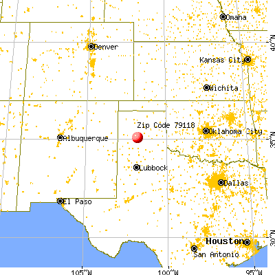 Amarillo, TX (79118) map from a distance