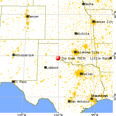 Dodson, TX (79230) map from a distance