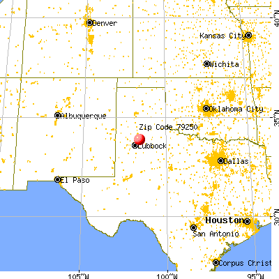Petersburg, TX (79250) map from a distance