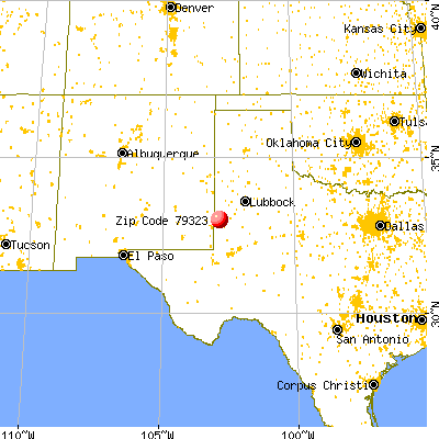 Denver City, TX (79323) map from a distance