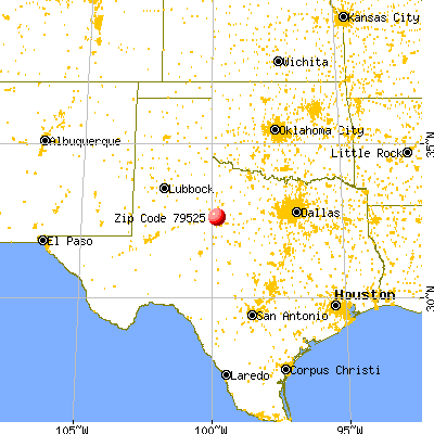Hawley, TX (79525) map from a distance