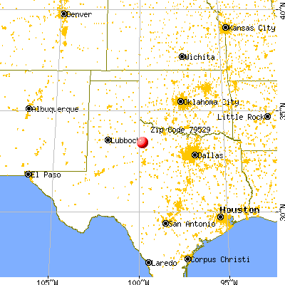 Knox City, TX (79529) map from a distance