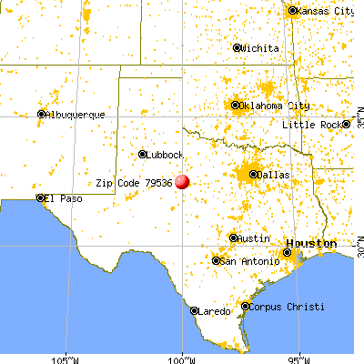 Merkel, TX (79536) map from a distance