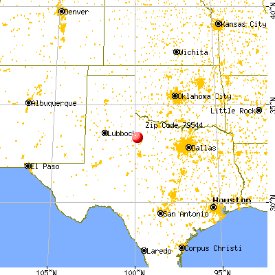 Rochester, TX (79544) map from a distance