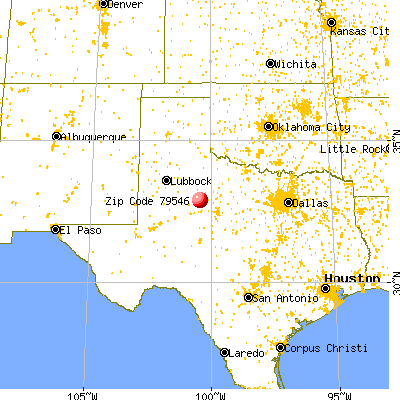 Rotan, TX (79546) map from a distance