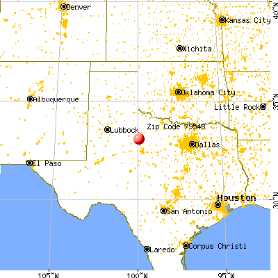 Rule, TX (79548) map from a distance