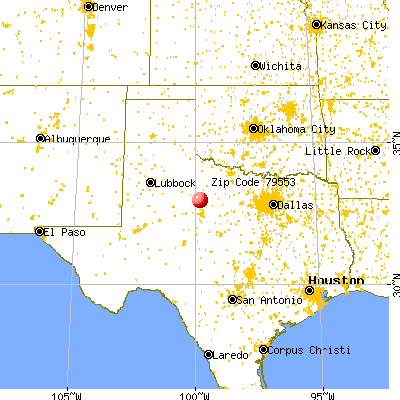 Stamford, TX (79553) map from a distance