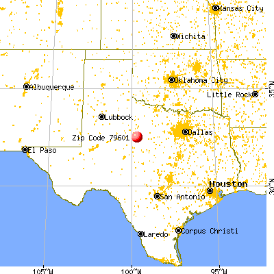 Abilene, TX (79601) map from a distance
